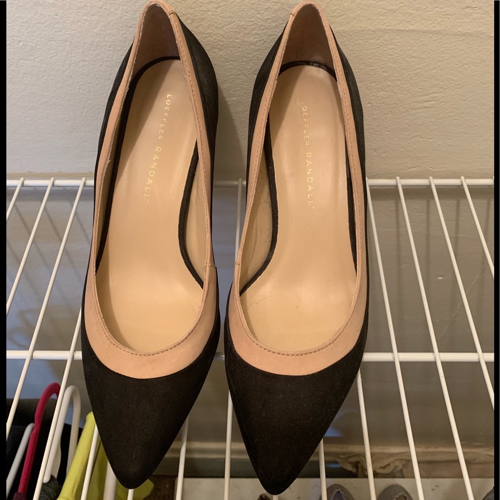 Loeffler Randall black and tan pumps